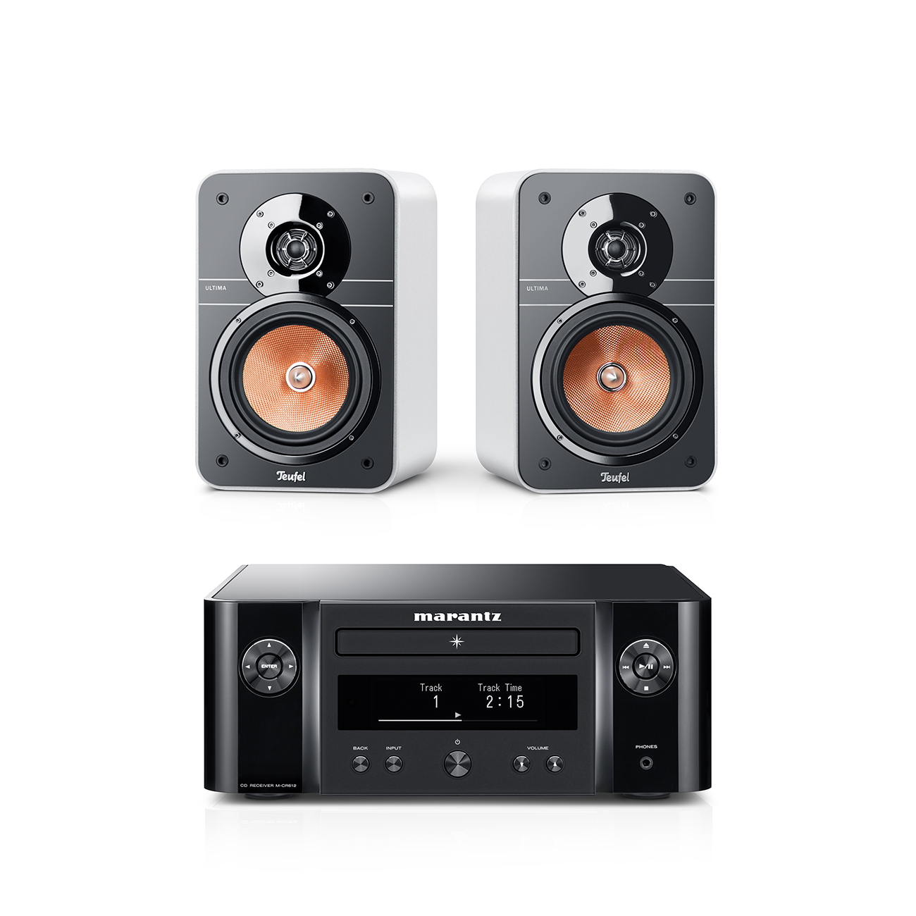 Teufel ULTIMA 20 + Marantz M-CR612 Wit/Schwarz