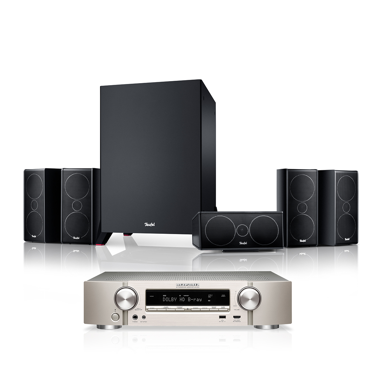 Teufel Consono 35 AVR 5.1-Set Zwart/Silber-Gold