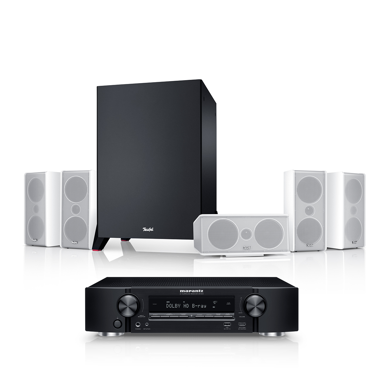 Teufel Consono 35 AVR 5.1 Home cinema-set met AV-receiver Zwart/Zilver