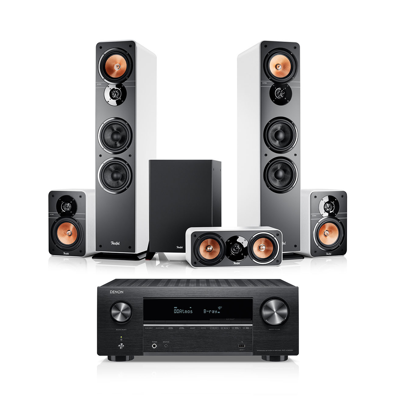 Teufel ULTIMA 40 Surround + DENON X3800H 5.1-Set Wit