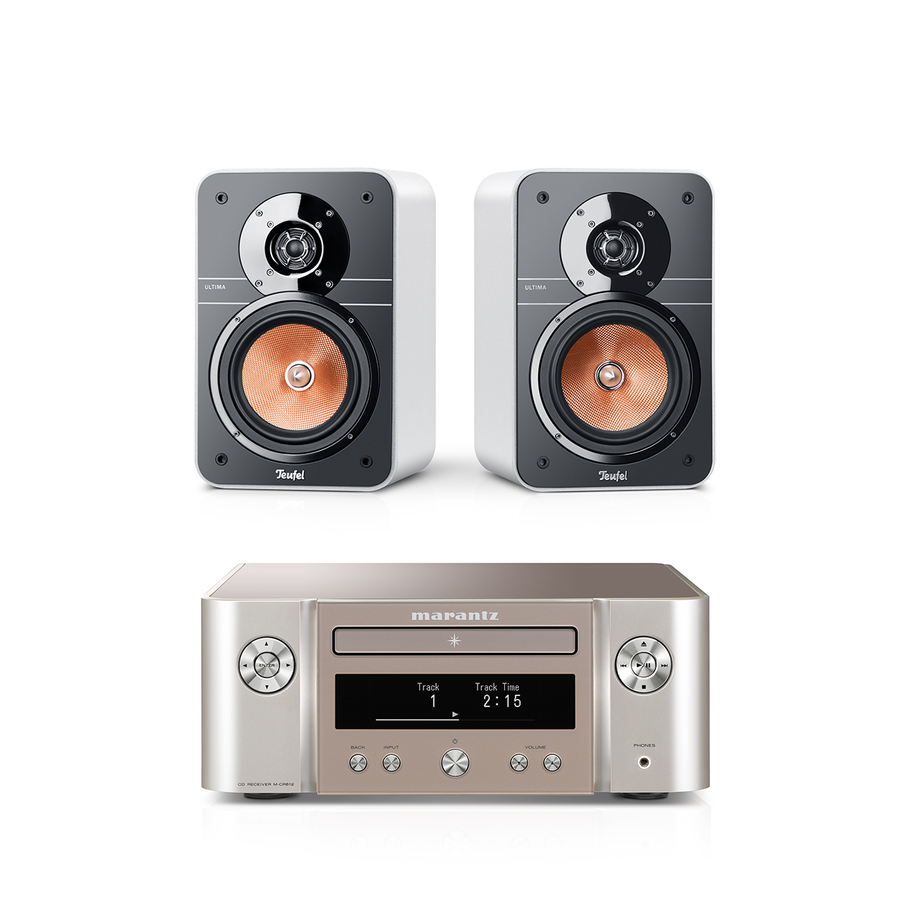 Teufel ULTIMA 20 + Marantz M-CR612 Stereo-installatie met DAB+, cd-mp3 player Bluetooth Zwart