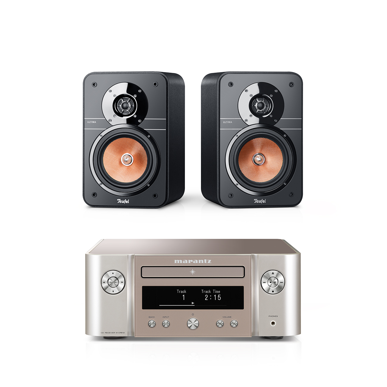 Teufel ULTIMA 20 + Marantz M-CR612 Zwart/Silber-Gold
