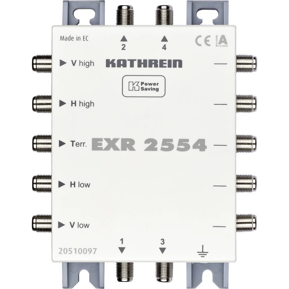 Kathrein EXR 2554 Satelliet multiswitch cascade Ingangen (satelliet): 5 (4 satelliet / 1 terrestrisch) Aantal gebruikers: 4