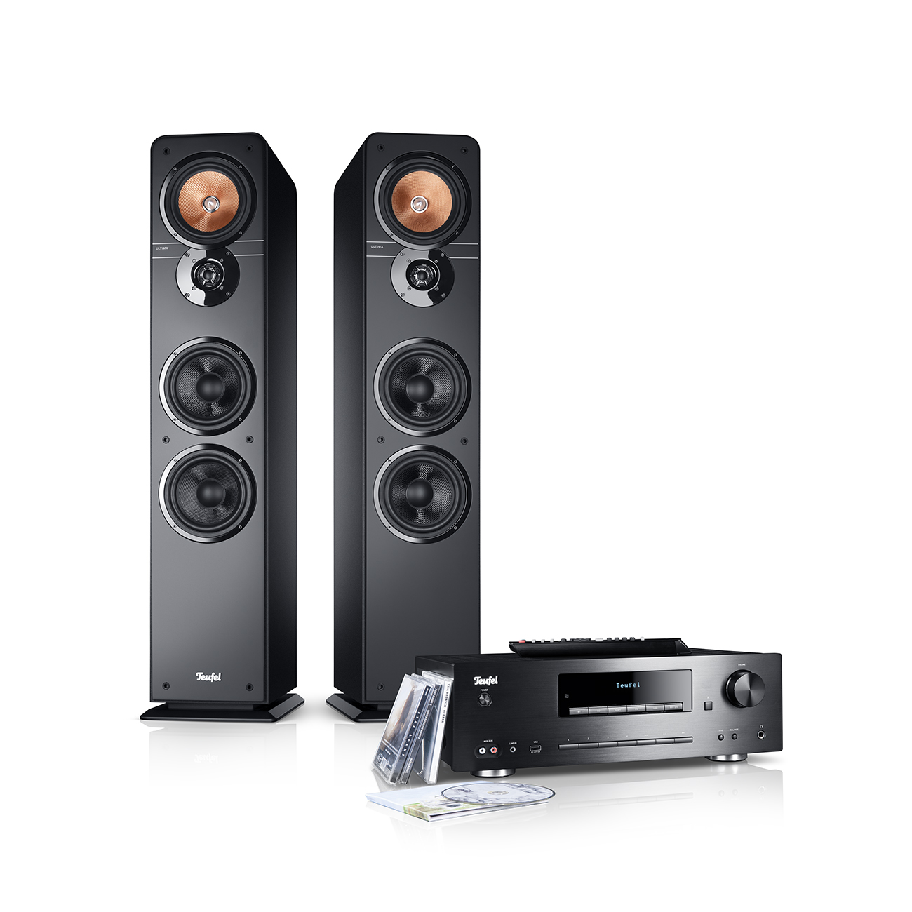 Teufel Ultima 40 Combo High-End Stereo Systeem met CD en MP3 player Bluetooth Subwoofer Zwart