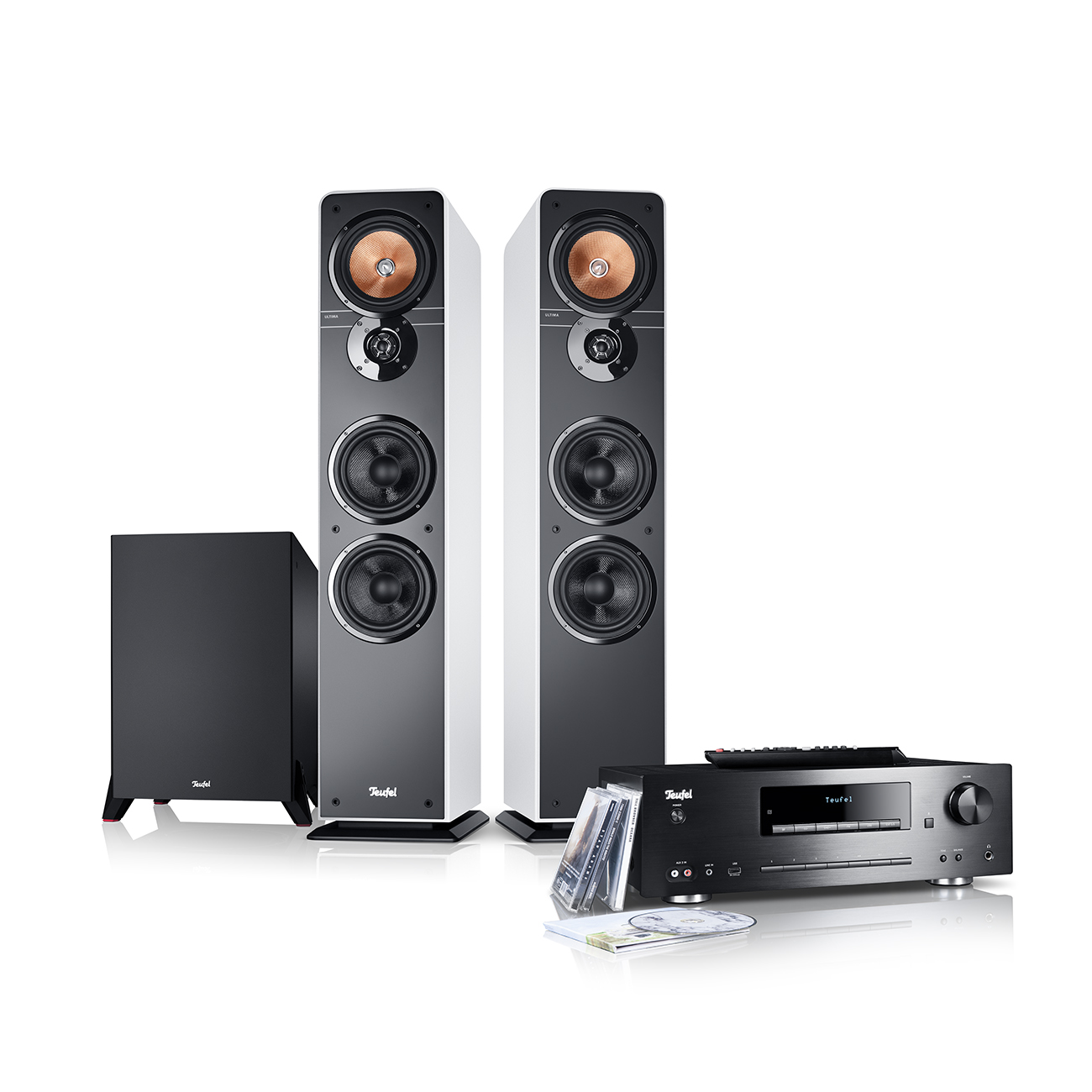 Teufel Ultima 40 Kombo Power Edition, high-end stereo installatie met cd-mp3 player, bluetooth, subwoofer
