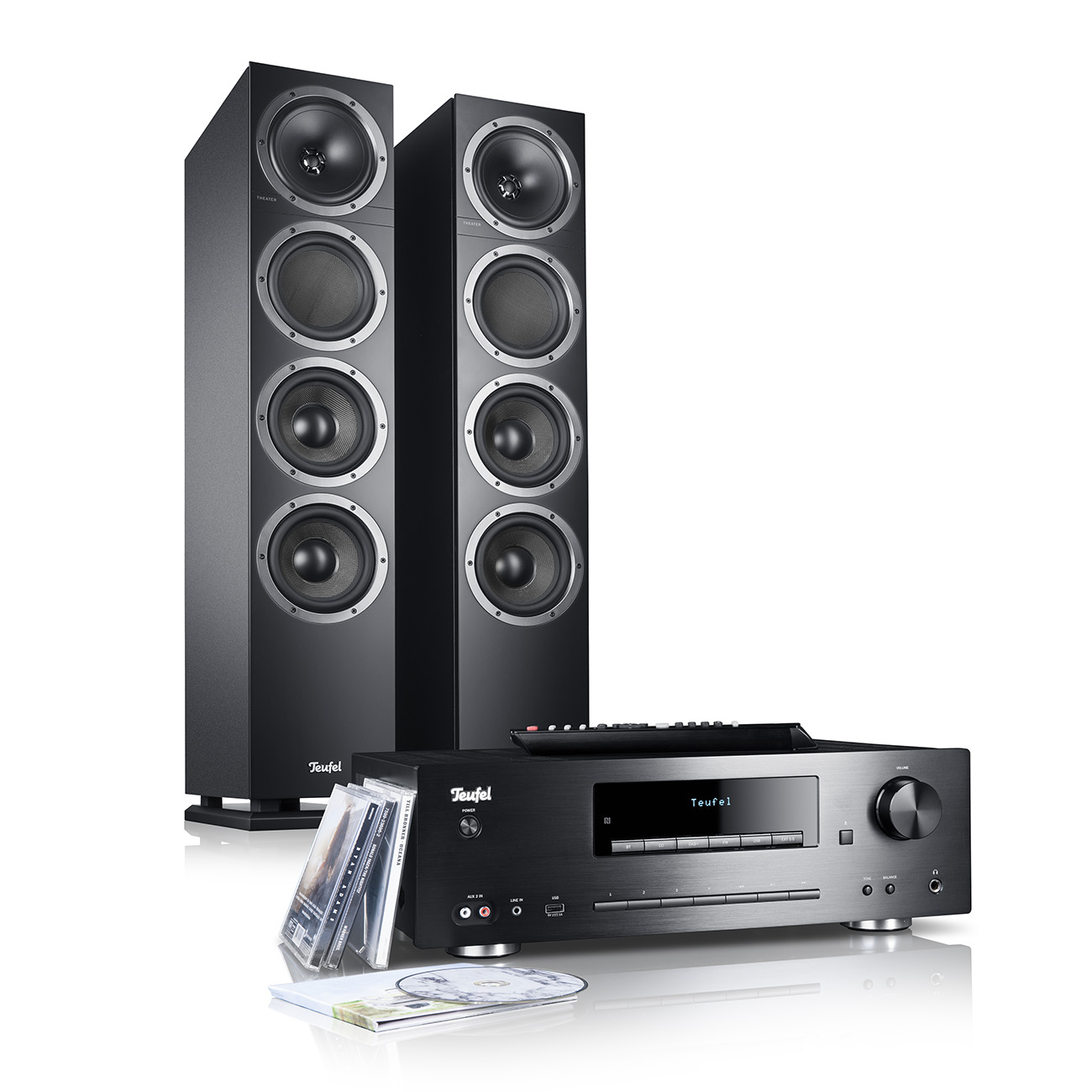 Teufel Kombo 500 Stereo Systeem Bluetooth CD/MP3 receiver 200 Watt Zwart