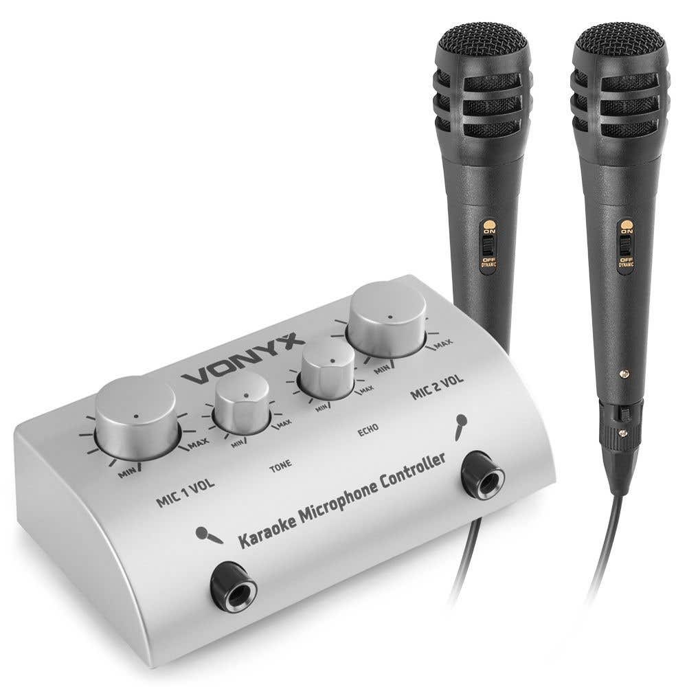 SkyTec Retourdeal - Vonyx 2-kanaals Karaoke echo mixer met 2 microfoons