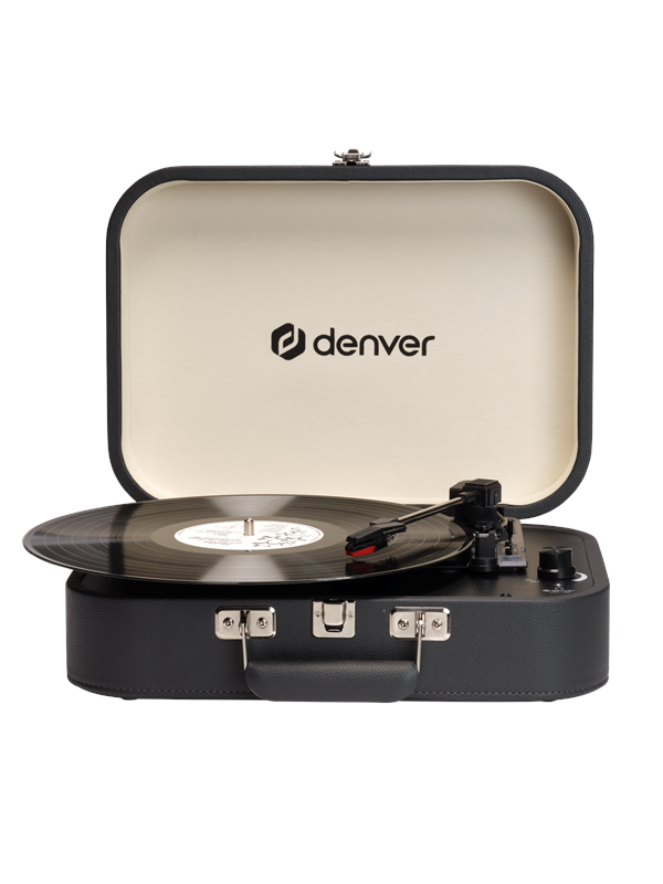 Denver VPL-130DGR Retro designed suitcase turntable with PC recording via USB - Platenspeler Zwart