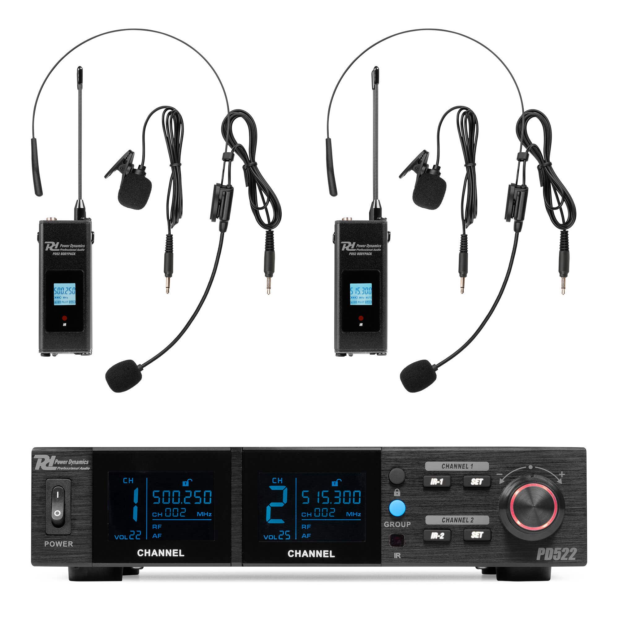 Power Dynamics Retourdeal -  PD522B microfoonsysteem met 2 UHF bodypack