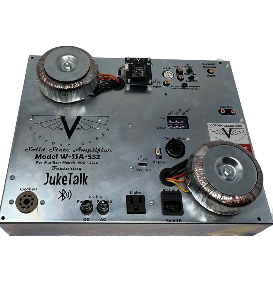 Fiftiesstore Pre-Order: Wurlitzer 2000-2250 W-SSA-532 Solid State Versterker met Bluetooth 240v