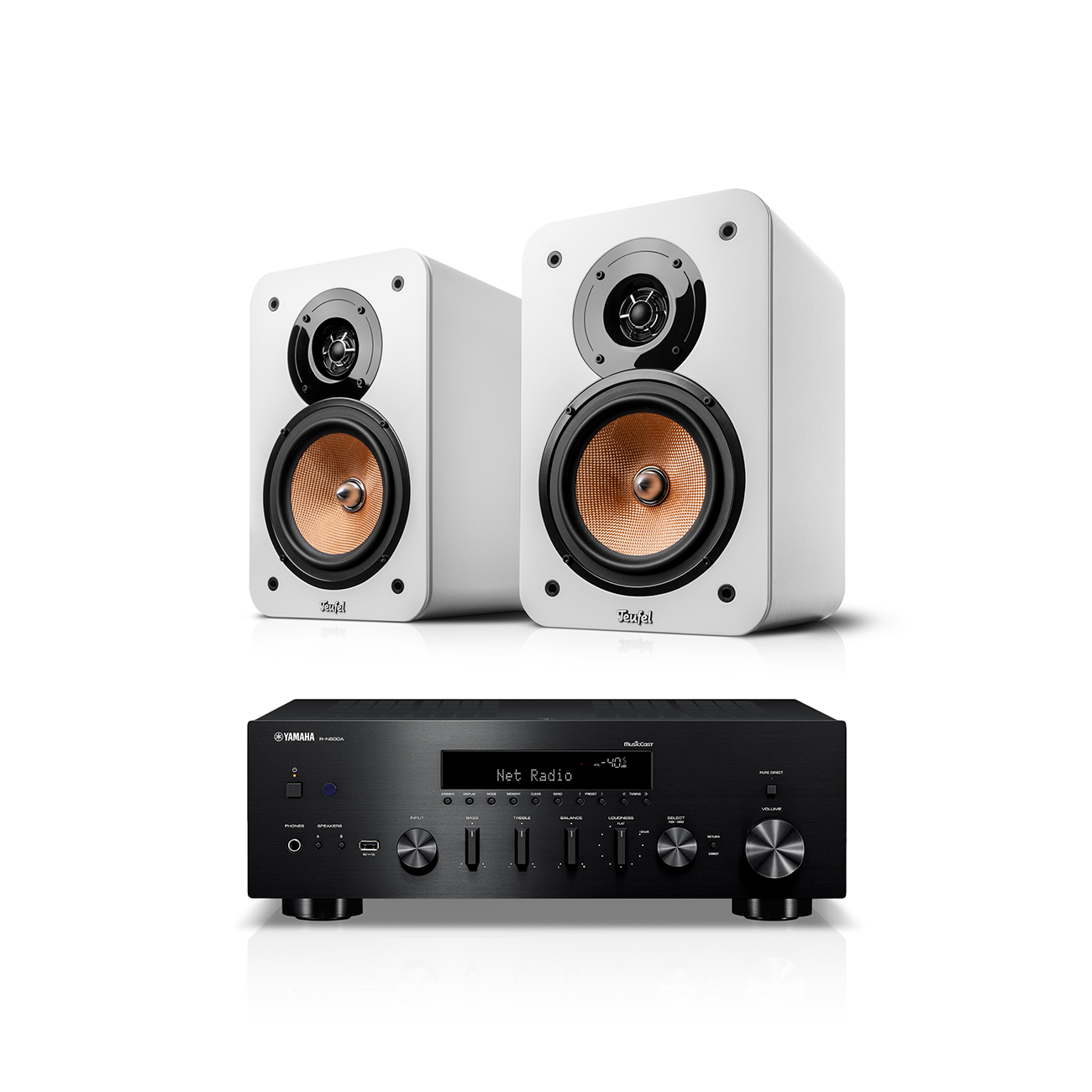 Teufel ULTIMA 20 + Yamaha R-N600A Wit/-