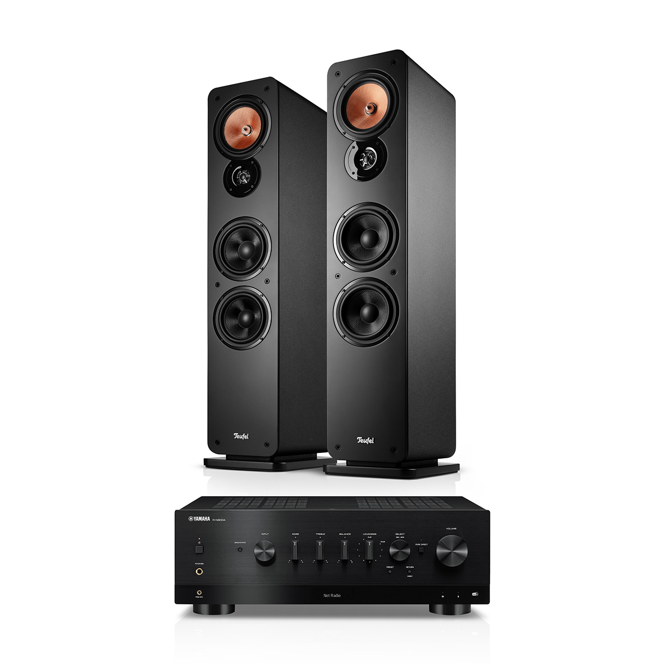 Teufel ULTIMA 40 + Yamaha R-N800A Zwart