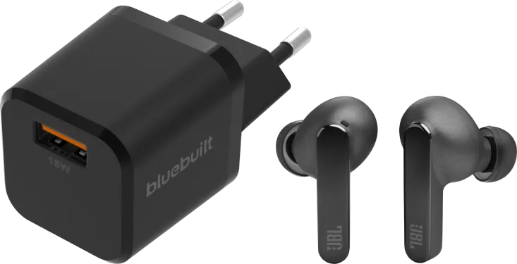 JBL Live Pro 2 Zwart + BlueBuilt Quick Charge Oplader