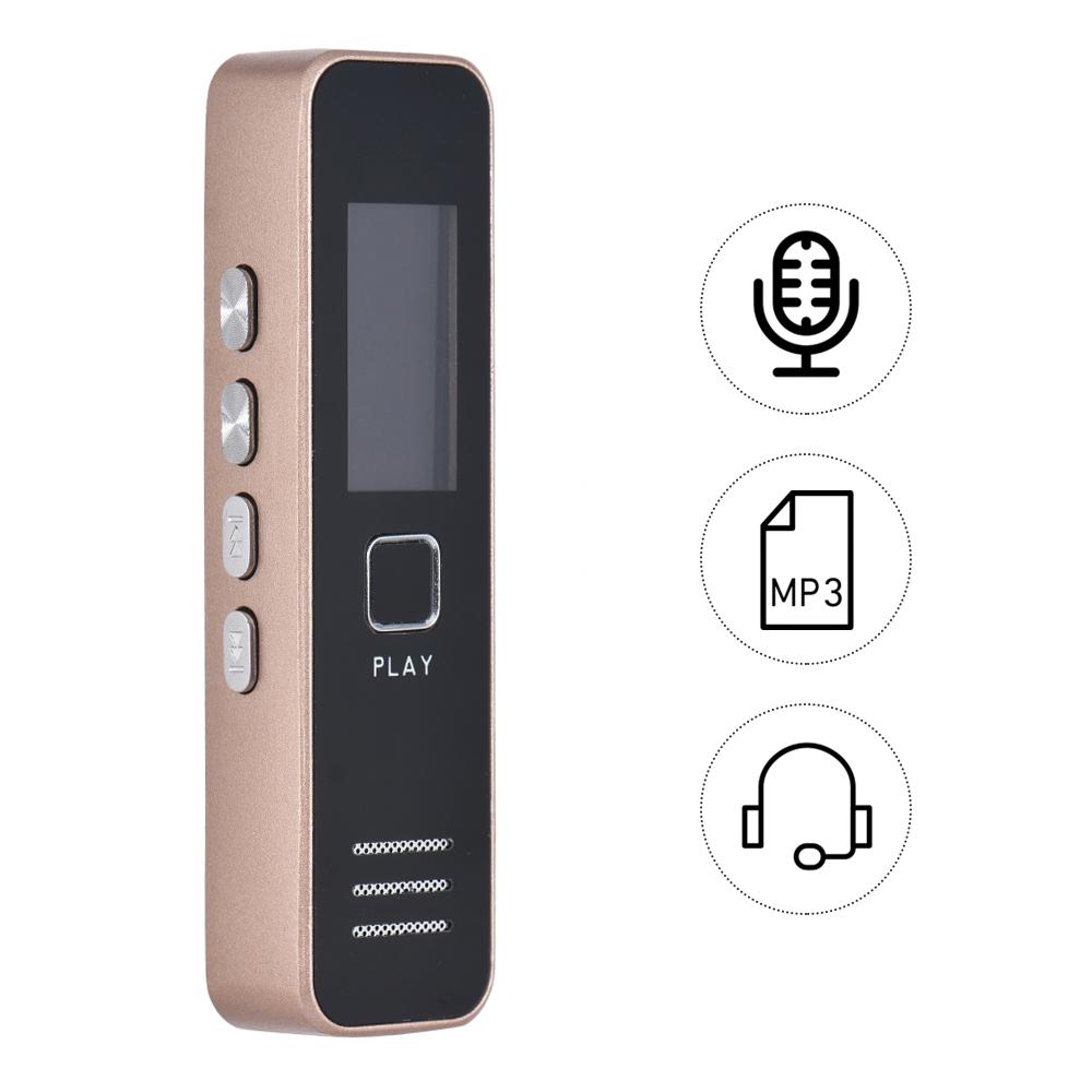 Honor Electronics Digitale voicerecorder Audio-dictafoon MP3-speler USB-flashschijf voor vergaderingen goud