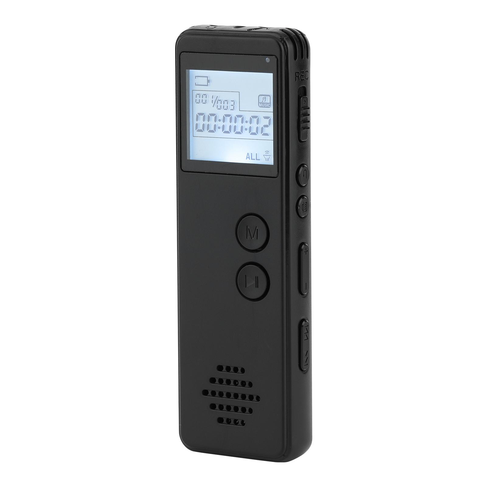 Honor Electronics Digitale spraakrecorder Spraakgestuurde recorder Ruisonderdrukking MP3-speler Opname 10 uur 16 GB zwart