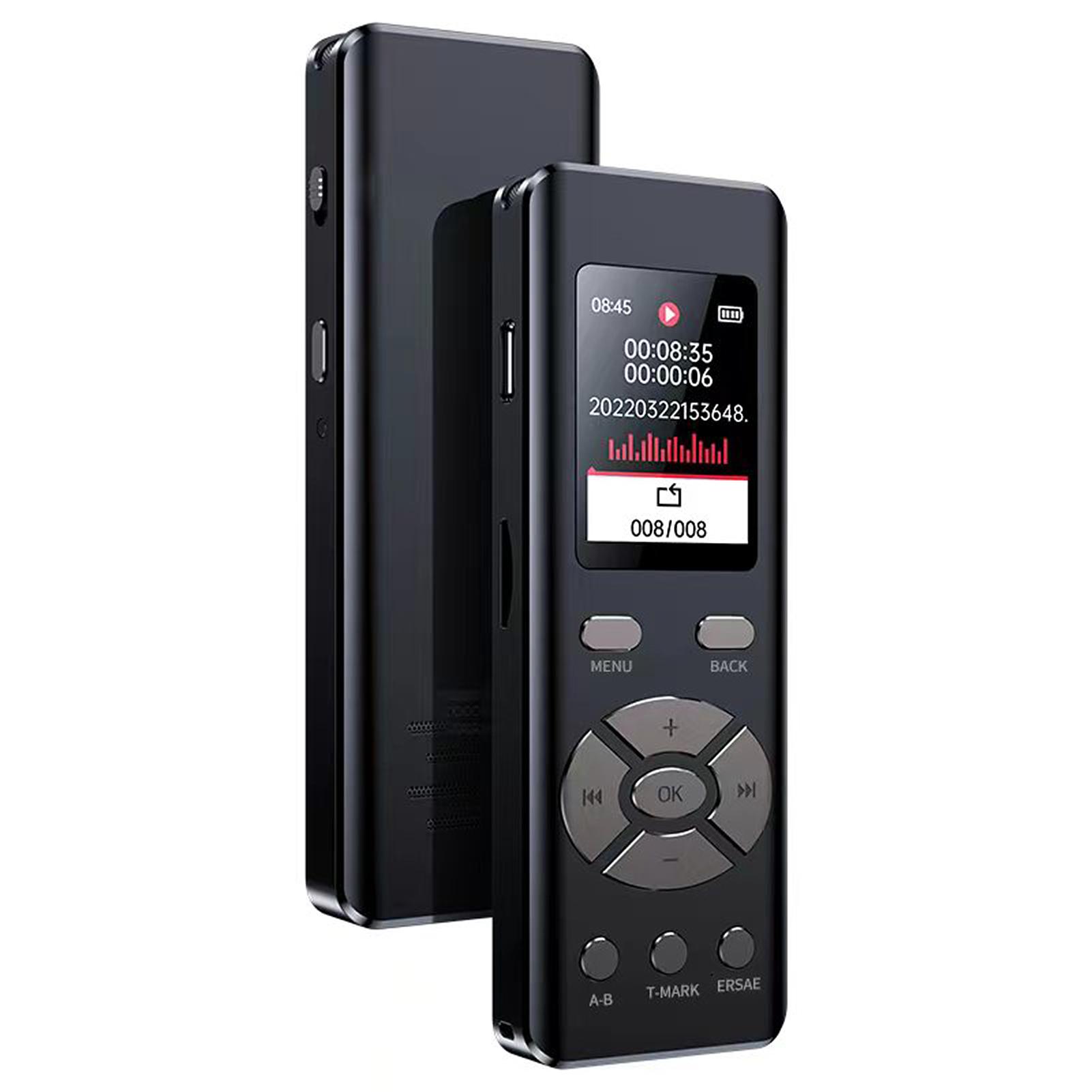 Honor Electronics Voicerecorder met intelligente ruisonderdrukking en microfoon High-fidelity AB Loop-weergave MP3 8GB zwart