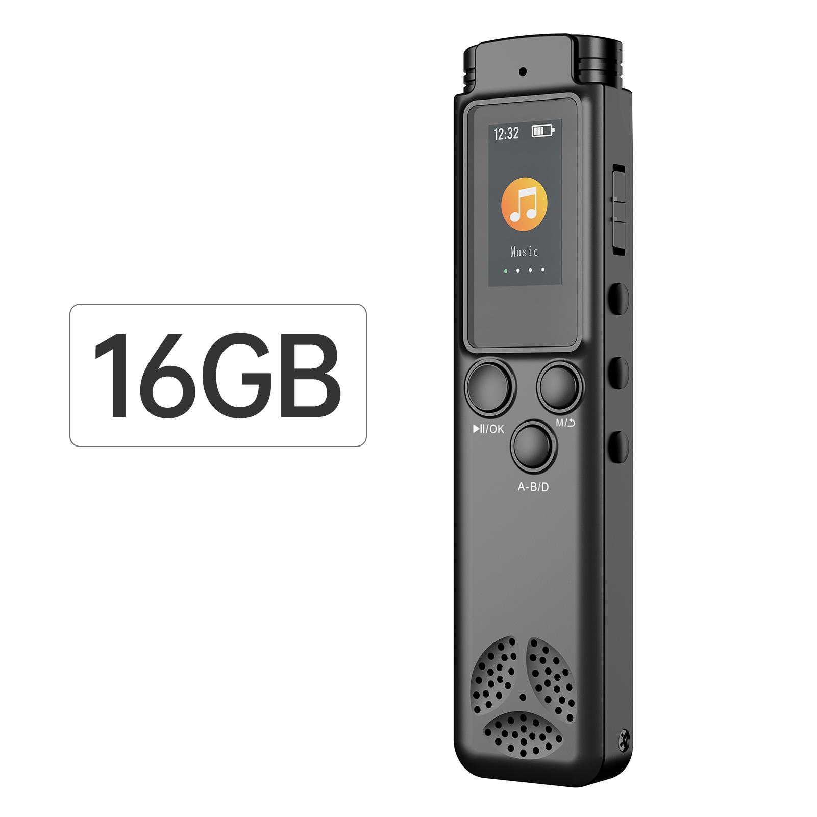 Honor Electronics 16GB digitale voicerecorder Spraakgestuurde audio-opname Ruisonderdrukking met afspelen van MP3-muziek 16GB