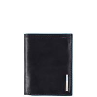 piquadro Blue Square Vertical Wallet 10 Cards With Coin Case Night Blue