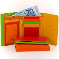 mywalit, Double Flap Wallet Geldbörse Leder 13 Cm in orange, Geldbörsen für Damen