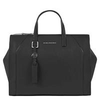 Piquadro Muse Handtasche Leder 38 cm Laptopfach, black, black