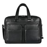 Piquadro Modus Expandable Computer Briefcase with iPad Compartment black