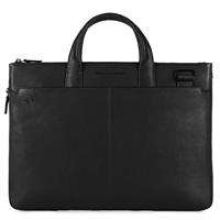 Piquadro Laptoptasche "Black Square" mit Laptopfach, schwarz, schwarz