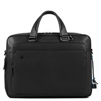 Piquadro Laptoptasche "Black Square" mit Laptopfach, 40 cm, schwarz, schwarz