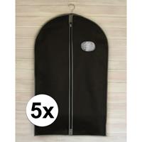 5x Zwarte kledinghoezen met rits 100 cm Zwart