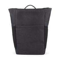 Salzen Sleek Line Leather Plain Backpack Charcoal Black