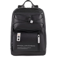Piquadro Downtown Kleiner Laptoprucksack mit iPad-Fach 38.5 cm, black