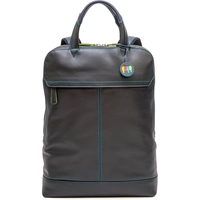 Mywalit Slim Backpack Rucksack Leder 40 cm Laptopfach, black/pace, black/pace