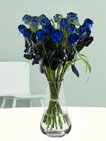 Surprose 20 blauwe rozen met panicum | Rozen online bestellen & versturen | .nl