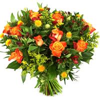 Boeketcadeau Oranje rozen en bloemen