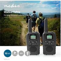 Walkietalkie | Bereik 10 km | 8 Kanalen | VOX | Oplaadbare Batterijen | 2 Stuks | Zwart