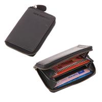 RFID pasjeshouder of mini portemonnee van zwart ecoleer - Preston