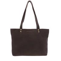 Shopper tas van mat eco leer - Emily - donkertaupe