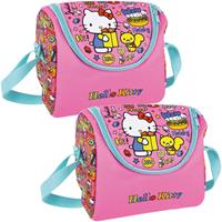 Hello Kitty Set van 2x stuks kleine koeltassen voor lunch roze met  print 22 x 18 x 13 cm 5 liter -