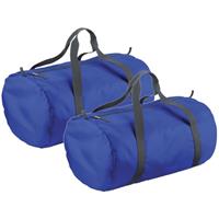 Bagbase 3x stuks kobalt blauwe ronde polyester reistas/sporttas/weekendtas 32 liter -