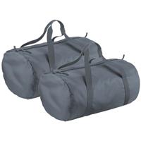 Bagbase 2x stuks donkergrijze ronde polyester sporttas/weekendtas 32 liter -
