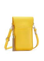 Lascana Schoudertas modieuze mini-bag, schoudertasje voor de mobiele telefoon met praktisch kijkvenster en afneembaar kwastje