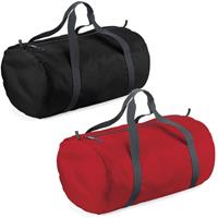 Decoris Set van 2x kleine sport/draag tassen 50 x 30 x 26 cm - Zwart en Rood -