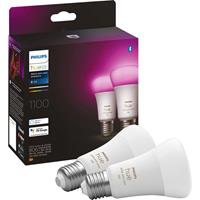 Philips Hue 871951429131700 LED-lamp (2 stuks) Energielabel: F (A - G) Hue White & Col. Amb. E27 Doppelpack 2x800lm 75W E27 18 W Warmwit tot koudwit