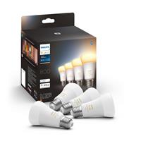 Philips Hue 871951432828000 LED-lamp (4 stuks) Energielabel: F (A - G) Hue White Ambiance E27 Viererpack 4x570lm 60W E27 24 W Warmwit tot koudwit