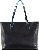 Piquadro , Blue Square Shopper Tasche Leder 35 Cm in schwarz, Shopper für Damen