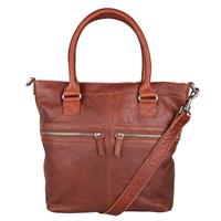 Cowboysbag , Schultertasche Leder 28 Cm in mittelbraun, Schultertaschen für Damen