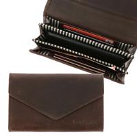 Sterke dames RFID portemonnee van vintage ecoleer - Chichi donkerbruin