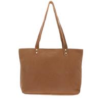 Shopper tas van mat eco leer - Emily - honingbruin