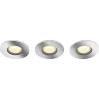 Philips Hue LED-inbouwlamp 871951434081700 Hue White Amb. Adore Deckenspots rund 3 flg. silber 350lm 3xinkl. Dimmschalter GU10 15 W