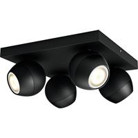 Philips Hue LED-plafondspots 871951433916300 Hue White Amb. Buckram Spot 4 flg. schwarz 4x350lm inkl. Dimmschalter GU10 20 W