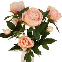 Boeketcadeau Kunstbloemen boeket roze met 9 pioenrozen